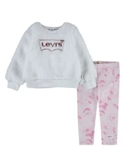 2tlg. Outfit In Weiß/ Rosa