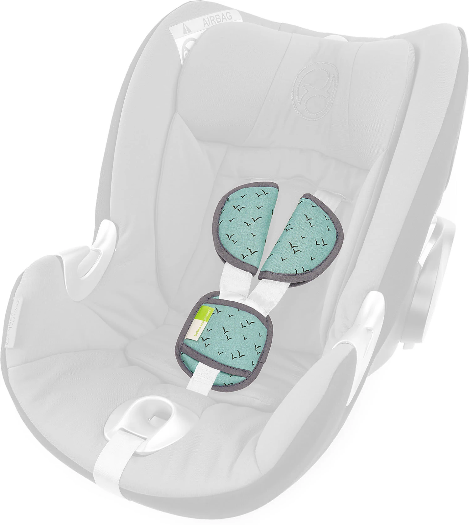 PHILIP Gurtpolster-Set Für Babyschalen - Heide, Grün, 3-tlg. 3 PHILIP Gurtpolster-Set Für Babyschalen - Heide, Grün, 3-tlg.