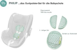 PHILIP Gurtpolster-Set Für Babyschalen - Prisma, Mint, 3-tlg. -Babyprodukte liebes von priebes philip gurtpolster set fur babyschalen prisma mint 3 tlg 2