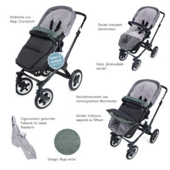 ZOI - Ergonomisch Geformter Winterfußsack Mit Plüsch, Ripp Arctic/anthra -Babyprodukte liebes von priebes zoi ergonomisch geformter winterfusssack mit plusch ripp arctic anthra 3