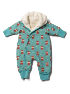 Plüschoverall "Night Time Foxes" In Türkis