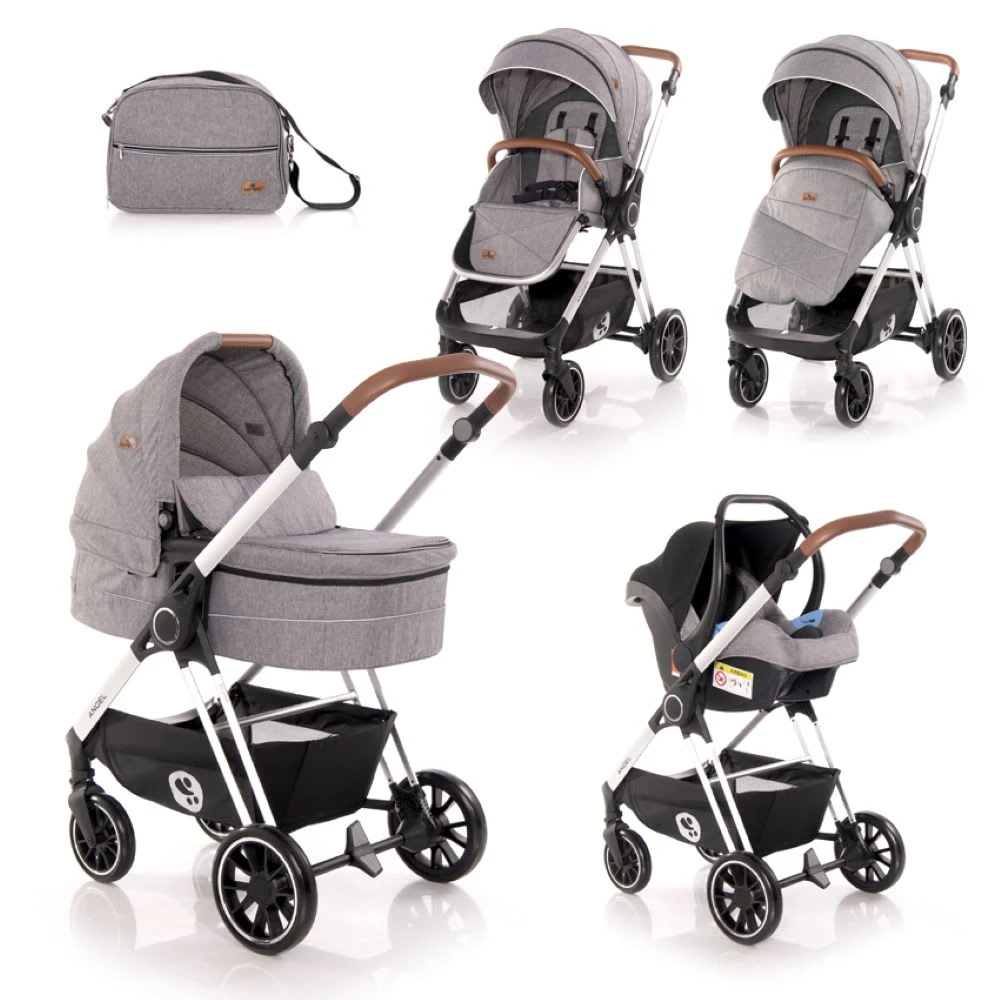 Kombikinderwagen Angel 3 In 1 In Grau 3 Kombikinderwagen Angel 3 In 1 In Grau
