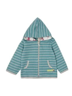 Sweatjacke "Ringel" In Hellblau