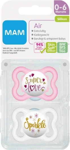 MAM Schnuller Air, Silikon, Gr. 1, 2 Stk, Tiger/Schmetterling -Babyprodukte mam schnuller air silikon gr 1 2 stk tiger schmetterling 3