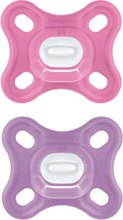 MAM Schnuller Comfort, Silikon, Gr. 0, 2er Pack, Girl