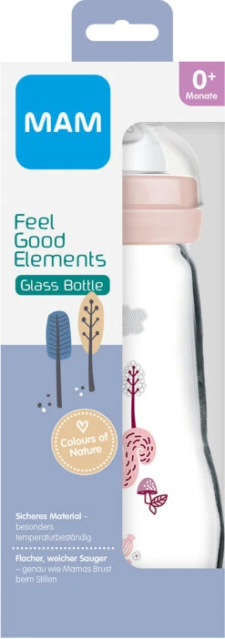 MAM Weithals Flasche Feel Good Elements, Silikonsauger, 260 Ml, Vogel/Eichhörnc... -Babyprodukte mam weithals flasche feel good elements silikonsauger 260 ml vogel eichhornc 2