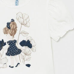 Mayoral Kurzarm T-Shirt Für Baby - Mädchen 1077 In Wei-Marin -Babyprodukte mayoral kurzarm t shirt fur baby madchen 1077 in wei marin 2
