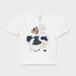 Mayoral Kurzarm T-Shirt Für Baby - Mädchen 1077 In Wei-Marin