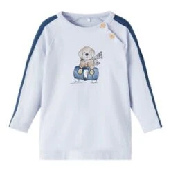 NAME IT Shirt Langarm Hund In Hellblau