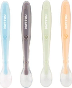 NATTOU SILICON Silikonset 4 Löffel + Case