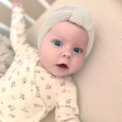 Baby Turban Mütze Strick Natur - 0-3 Monate -Babyprodukte nordic coast company baby turban mutze strick natur 0 3 monate 3