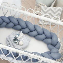 Bettschlange In Blau- (L) 200 Cm Geflochten 14 Bettschlange In Blau- (L) 200 Cm Geflochten -Babyprodukte nordic coast company bettschlange in blau l 200 cm geflochten 4