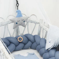 Spieluhr "Stern" In Blau-Grau -Babyprodukte nordic coast company spieluhr stern in blau grau 4