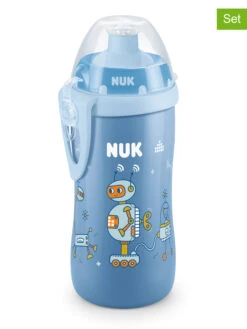 NUK 2er-Ser: Trinklernflaschen "Junior Cup" In Blau - 300 Ml