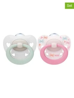 NUK 2er-Set: Schnuller "Signature" In Grün/ Pink - 2x 2 Stück