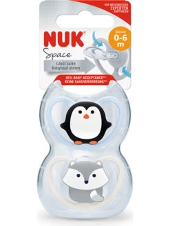 NUK 2er-Set: Schnuller "Space" In Hellblau/ Creme -Babyprodukte nuk 2er set schnuller space in hellblau creme 3