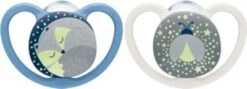 NUK Space Night Silikon-Schnuller, Kiefergerechte Form, 0-6 Monate, 2 Stück,...