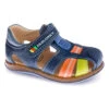 Pablosky Leder-Halbsandalen In Dunkelblau/ Orange
