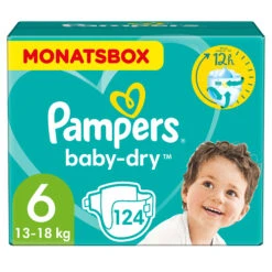 Pampers® Monatsbox Klettwindeln "Baby-Dry", Gr. 6 (124 Stück)