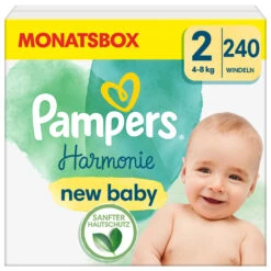 Pampers® Monatsbox Klettwindeln, "Harmonie", Größe 2, 240 Stück, 4kg - 8kg