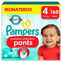 Pampers® Monatsbox Pants, "Premium Protection", Größe 4, 168 Stück, 9kg - 15kg