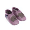 Krabbelschuhe / Lederpuschen Mit Elefant In Lila / Grau
