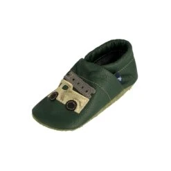 Krabbelschuhe / Lederpuschen Mit Feuerwehr In Grün / Gold -Babyprodukte pantau its a small world krabbelschuhe lederpuschen mit feuerwehr in grun gold 3