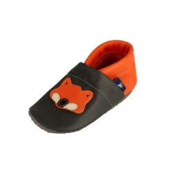 Krabbelschuhe / Lederpuschen Mit Fuchs In Grau / Orange 9 Krabbelschuhe / Lederpuschen Mit Fuchs In Grau / Orange -Babyprodukte pantau its a small world krabbelschuhe lederpuschen mit fuchs in grau orange 3