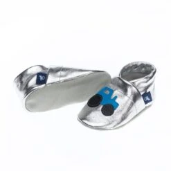 Krabbelschuhe / Lederpuschen Mit Traktor In Silber / Hellblau 8 Krabbelschuhe / Lederpuschen Mit Traktor In Silber / Hellblau -Babyprodukte pantau its a small world krabbelschuhe lederpuschen mit traktor in silber hellblau 2