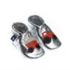 Krabbelschuhe / Lederpuschen Mit Traktor In Silber / Orange -Babyprodukte pantau its a small world krabbelschuhe lederpuschen mit traktor in silber orange