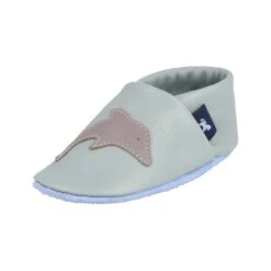 Lauflernschuhe / Lederpuschen Mit Delfin In Hellblau / Grau -Babyprodukte pantau its a small world lauflernschuhe lederpuschen mit delfin in hellblau grau 3