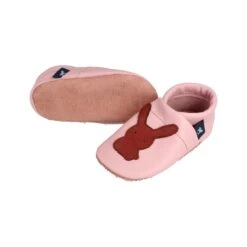 Lauflernschuhe / Lederpuschen Mit Hase In Rosa / Braun -Babyprodukte pantau its a small world lauflernschuhe lederpuschen mit hase in rosa braun 2