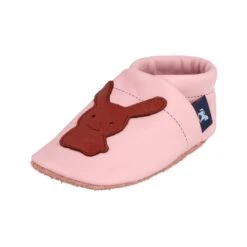 Lauflernschuhe / Lederpuschen Mit Hase In Rosa / Braun -Babyprodukte pantau its a small world lauflernschuhe lederpuschen mit hase in rosa braun 3
