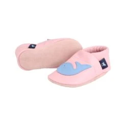 Lauflernschuhe / Lederpuschen Mit Wal In Rosa / Hellblau -Babyprodukte pantau its a small world lauflernschuhe lederpuschen mit wal in rosa hellblau 2