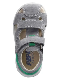 Leder-Halbsandalen "Kansi" In Grau/ Grün -Babyprodukte pepino leder halbsandalen kansi in grau grun 3