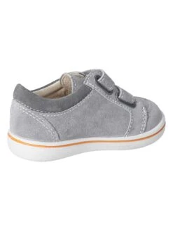Leder-Sneakers "Timmi" In Grau/ Orange -Babyprodukte pepino leder sneakers timmi in grau orange 1