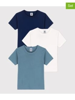 PETIT BATEAU 3er-Set: Shirts In Blau/ Weiß