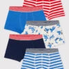 PETIT BATEAU 5er-Set: Boxershorts In Dunkelblau/ Blau/ Rot -Babyprodukte petit bateau 5er set boxershorts in dunkelblau blau rot