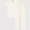 PETIT BATEAU Pyjama In Weiß/ Gelb