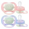 PHILIPS AVENT 2er-Set: Schnuller "Ultra Air Happy" In Rosa/ Lila - Gr. 1 - 2x 2 Stück