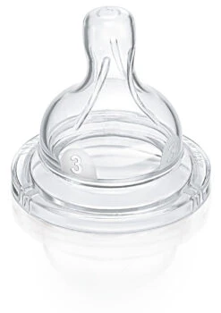 PHILIPS AVENT Sauger Weithals SCF633/27, Silikon, 3 Loch, 2er Pack