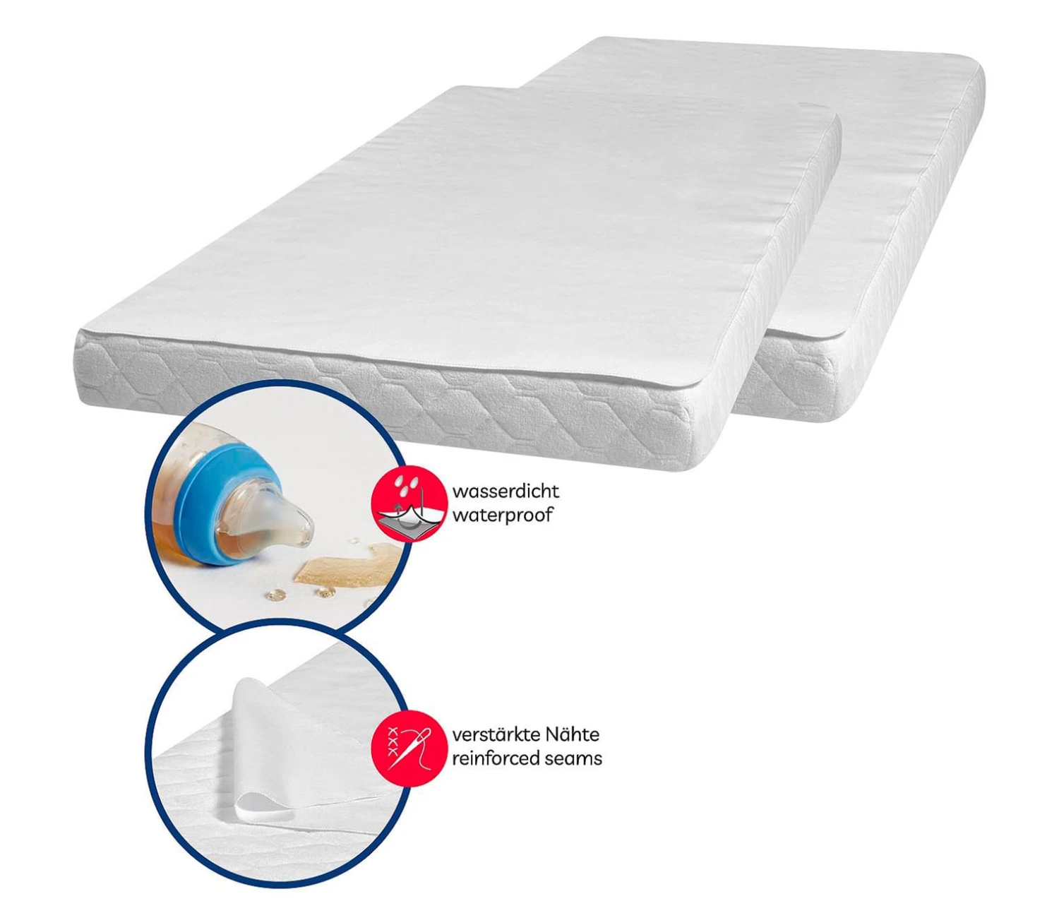 Playshoes Molton-Betteinlage 50x70 Cm 2er Pack In Weiß 4 Playshoes Molton-Betteinlage 50x70 Cm 2er Pack In Weiß – Bild 2