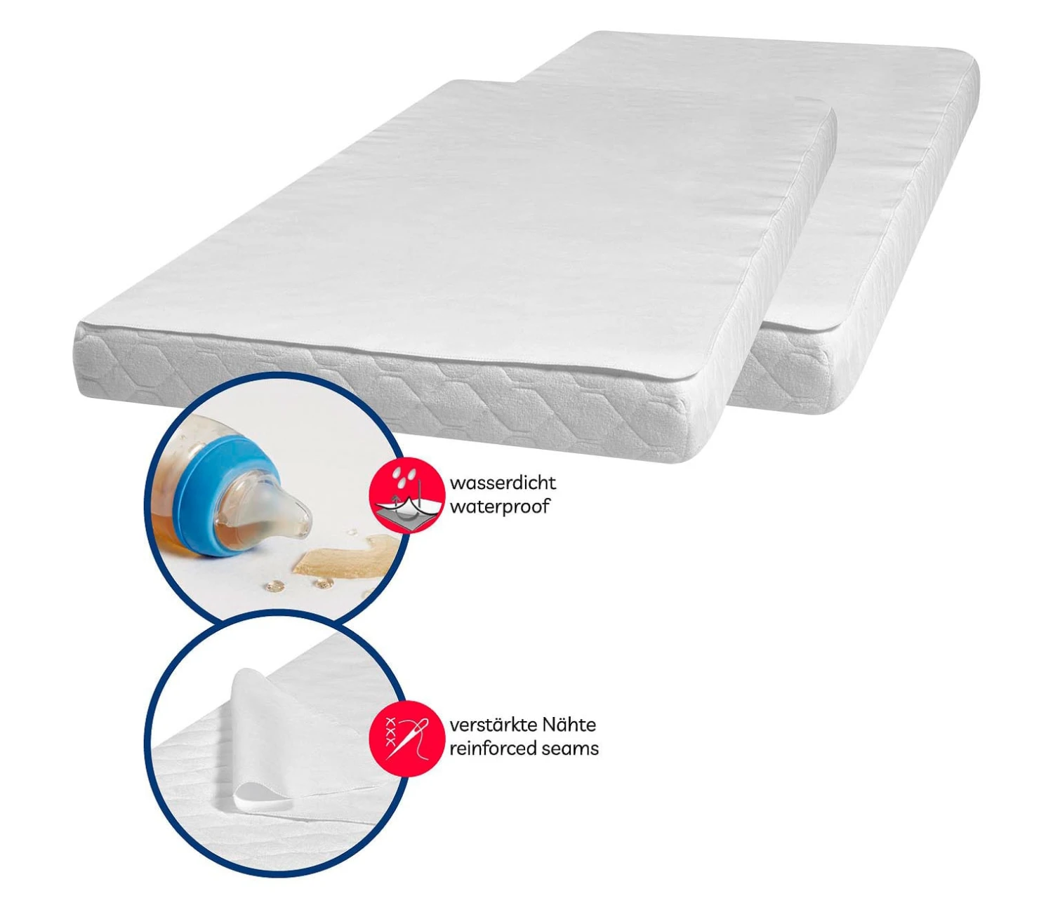 Playshoes Molton/Frottee-Betteinlage 70x100 Cm 2er Pack In Weiß 4 Playshoes Molton/Frottee-Betteinlage 70x100 Cm 2er Pack In Weiß – Bild 2