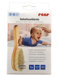Reer Naturhaarbürste-Ziegenhaar In Beige -Babyprodukte reer naturhaarburste ziegenhaar in beige 2