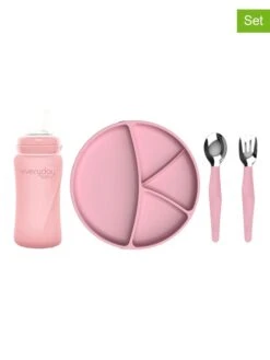 ROTHO 4tlg. Trink- & Esslern-Set In Rosa