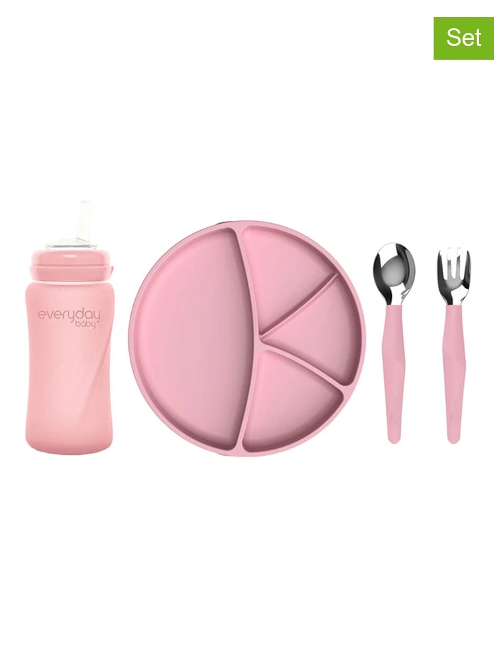 ROTHO 4tlg. Trink- & Esslern-Set In Rosa 3 ROTHO 4tlg. Trink- & Esslern-Set In Rosa