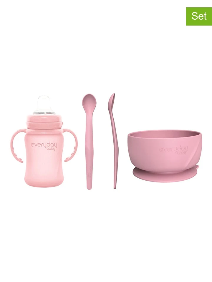 ROTHO 4tlg. Trink- & Esslern-Set In Rosa 3 ROTHO 4tlg. Trink- & Esslern-Set In Rosa