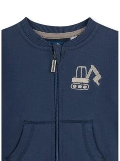 Sweatjacke "Little Builder" In Blau -Babyprodukte sanetta kidswear sweatjacke little builder in blau 2