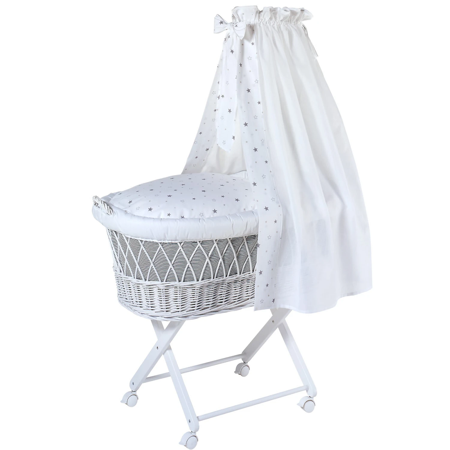 Stubenwagen Babsi Komplett, Sternchen Grau 3 Stubenwagen Babsi Komplett, Sternchen Grau