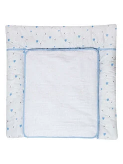 Wickelauflage In Weiß/ Hellblau - (L)80 X (B)75 Cm